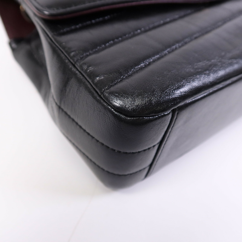 CHANEL 羊皮皮革Seasonal Chevron Flap金扣鏈帶肩背袋-5