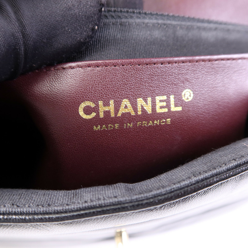 CHANEL 羊皮皮革Seasonal Chevron Flap金扣鏈帶肩背袋-12