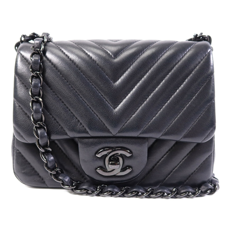 CHANEL 羊皮皮革Mini Classic 17鏈帶肩背袋-0