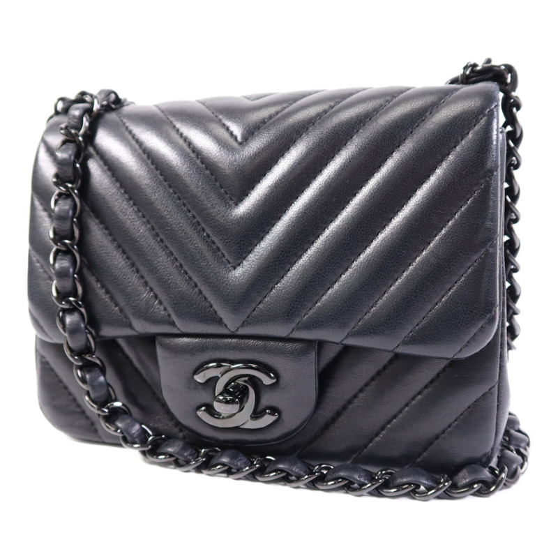 CHANEL 羊皮皮革Mini Classic 17鏈帶肩背袋-2