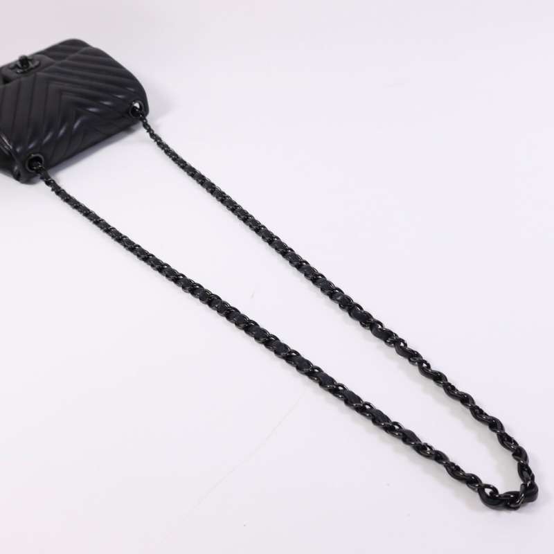 CHANEL 羊皮皮革Mini Classic 17鏈帶肩背袋-9