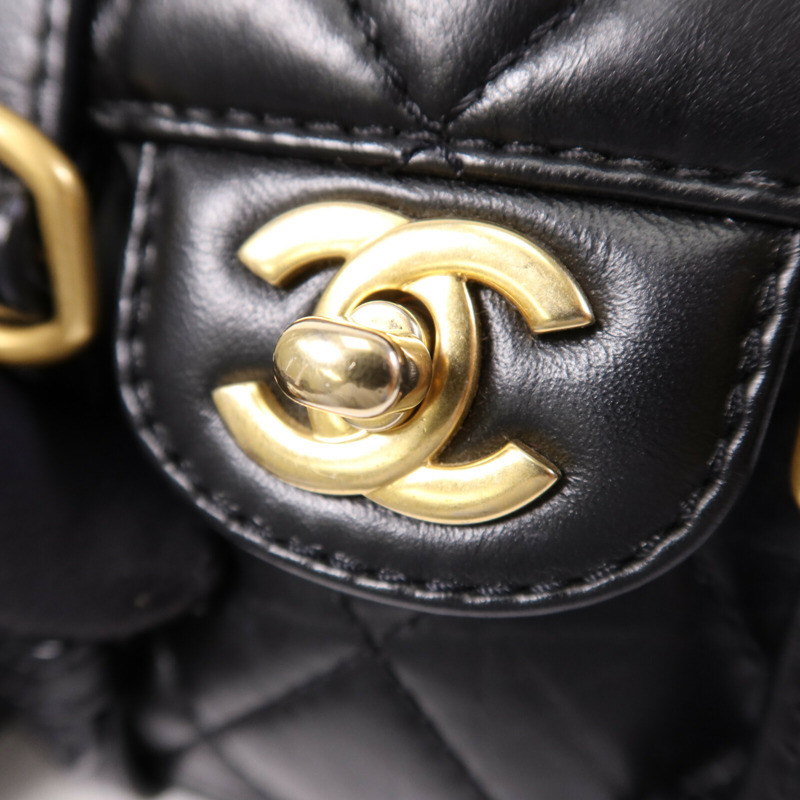CHANEL 牛皮皮革Chain Shoulder Bag金扣鏈帶手挽肩背兩用袋-8