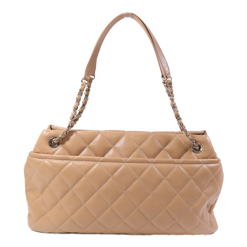 CHANEL 牛皮皮革CC Matelasse Shoulder Bag銀扣肩背袋-1