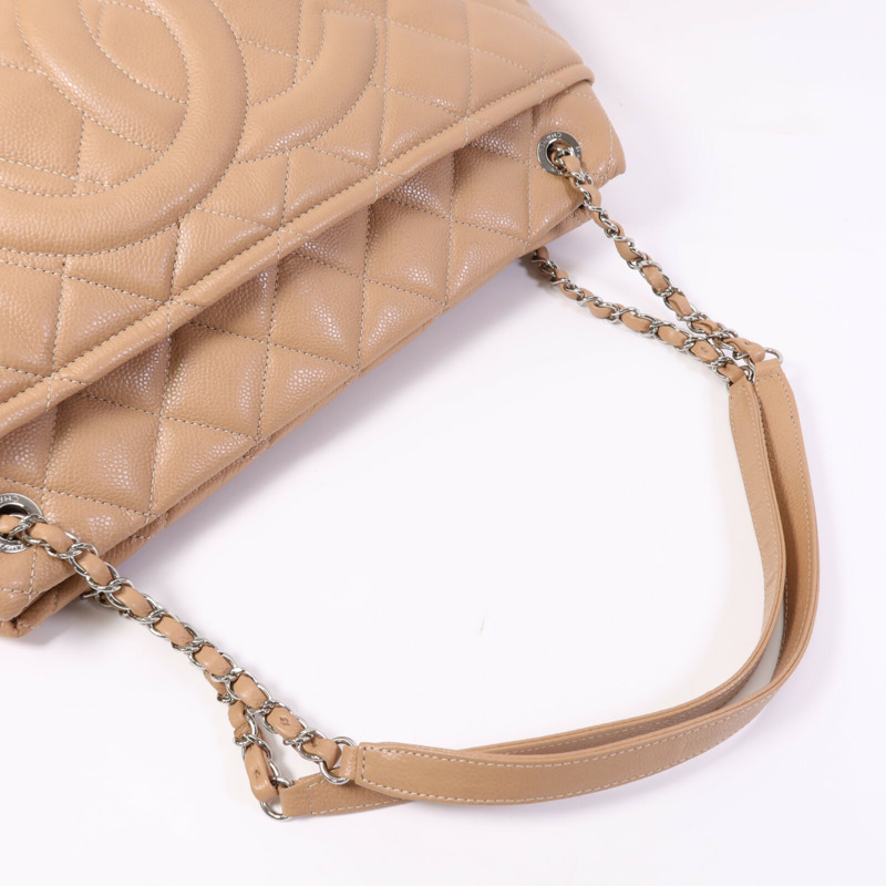 CHANEL 牛皮皮革CC Matelasse Shoulder Bag銀扣肩背袋-5