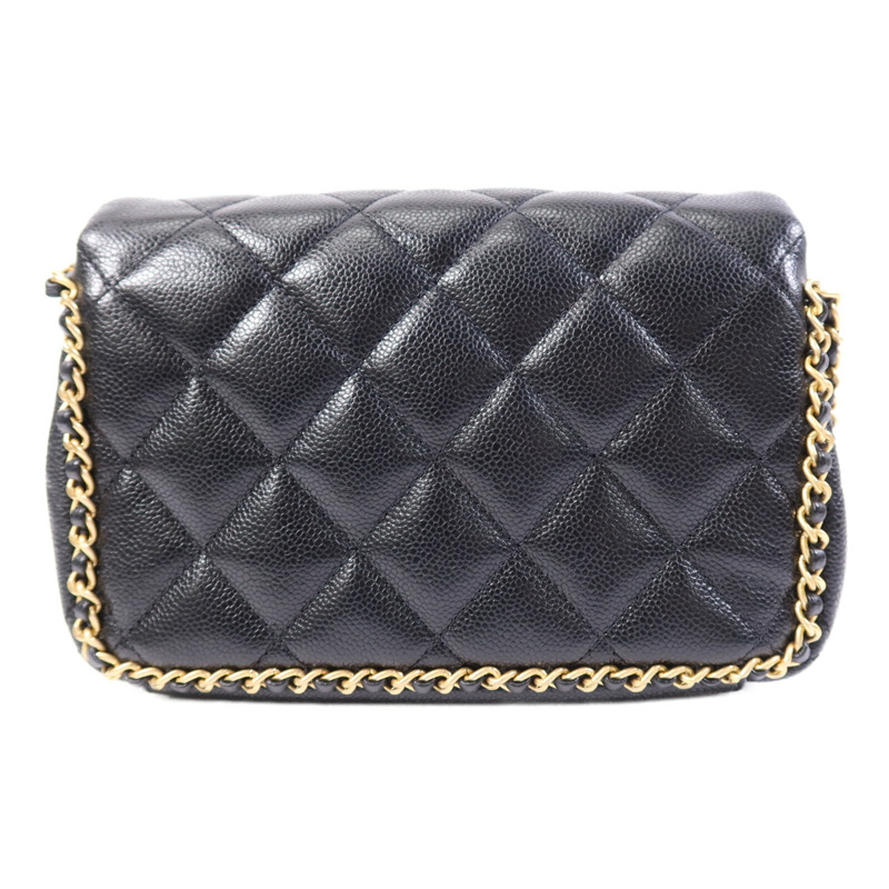 CHANEL 牛皮皮革Seasonal Matelasse金扣鏈帶肩背袋-1