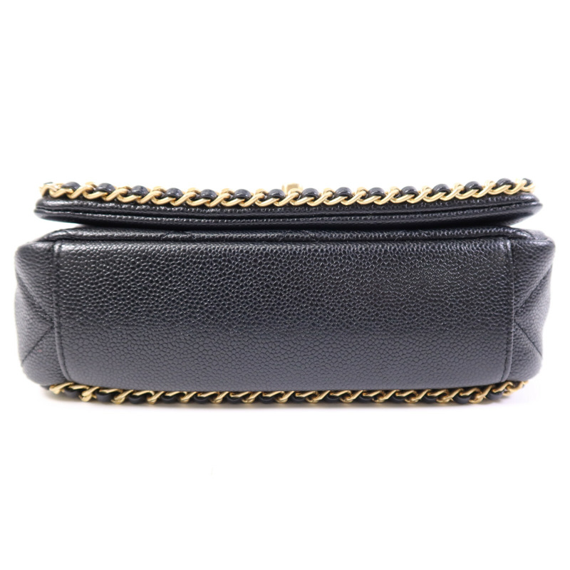 CHANEL 牛皮皮革Seasonal Matelasse金扣鏈帶肩背袋-3