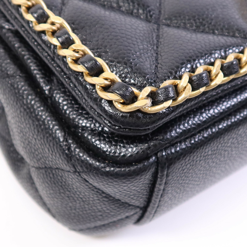 CHANEL 牛皮皮革Seasonal Matelasse金扣鏈帶肩背袋-5