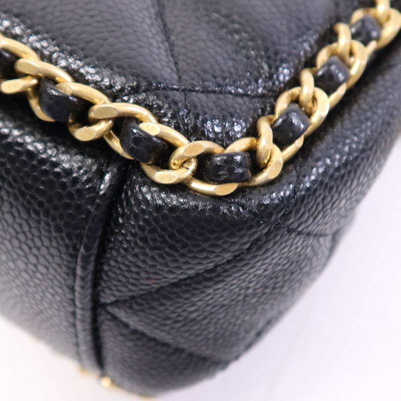 CHANEL 牛皮皮革Seasonal Matelasse金扣鏈帶肩背袋-6