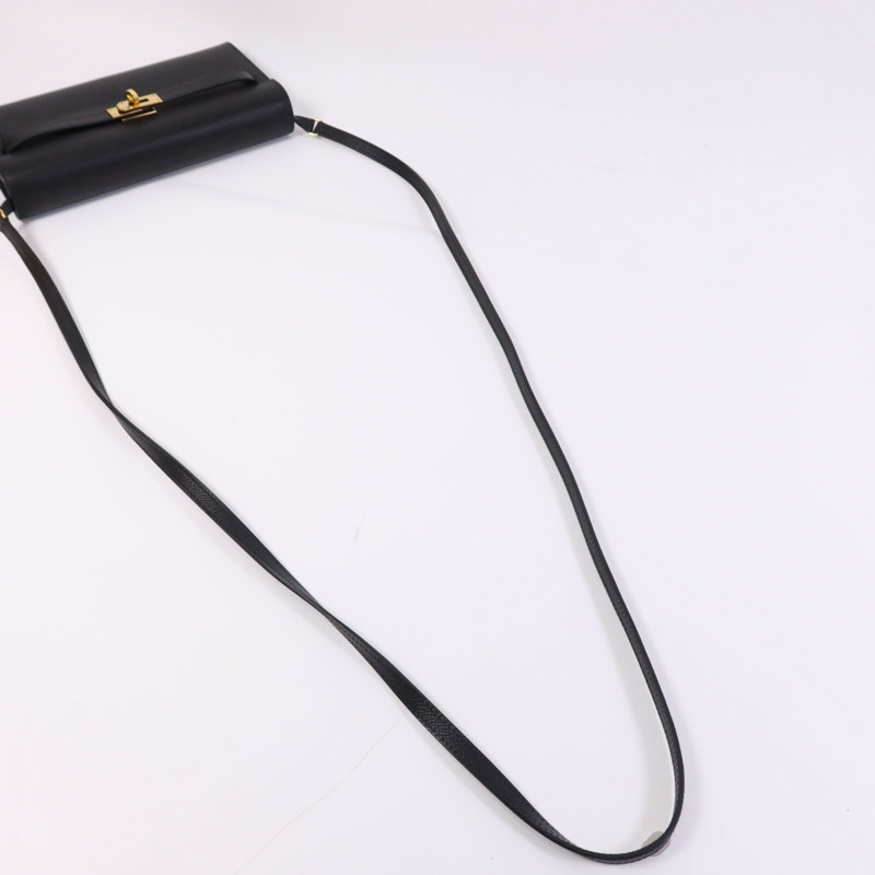 HERMES Epsom皮革Kelly To Go金扣肩背袋Noir-9