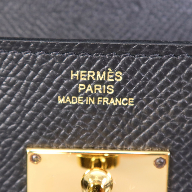 HERMES Epsom皮革Kelly To Go金扣肩背袋Noir-12