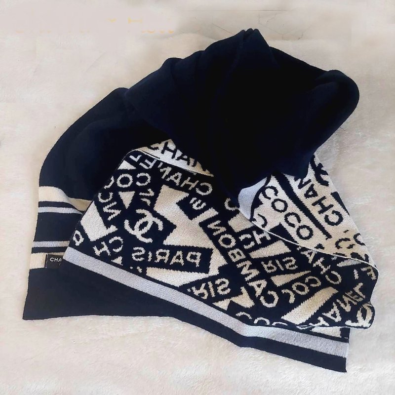 CHANEL香奈兒 經典雙C文字LOGO 羊絨圍巾-11