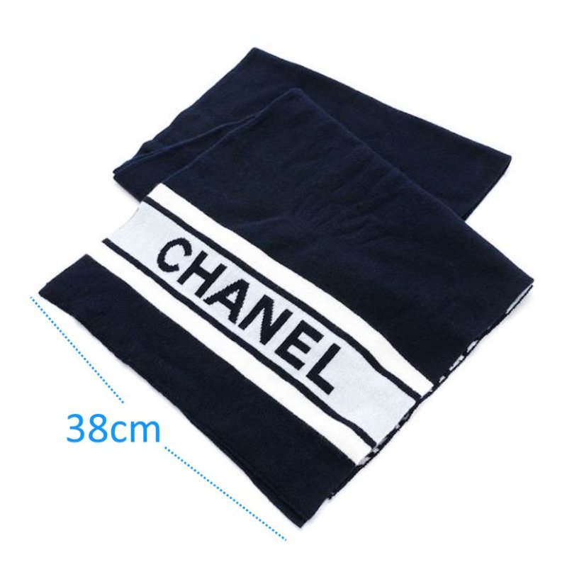 CHANEL香奈兒 經典雙C文字LOGO 羊絨圍巾-17