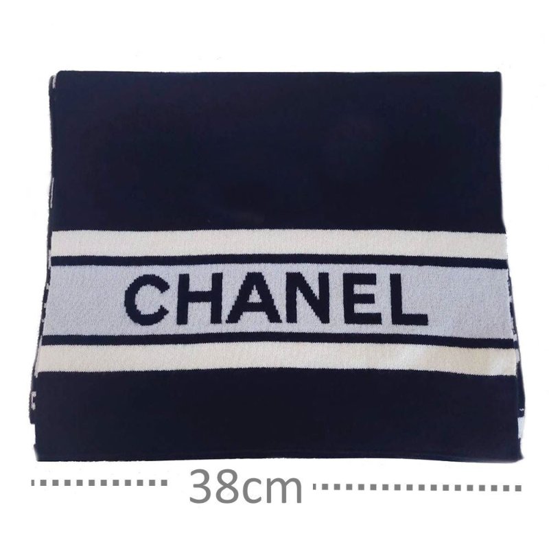 CHANEL香奈兒 經典雙C文字LOGO 羊絨圍巾-62