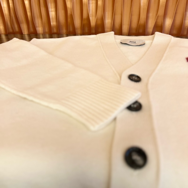 『AMI』 白色大愛心❤️羊毛開襟外套[S]&[M]-11