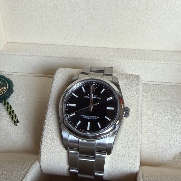 Rolex勞力士124200 op34 黑盤 女錶-9