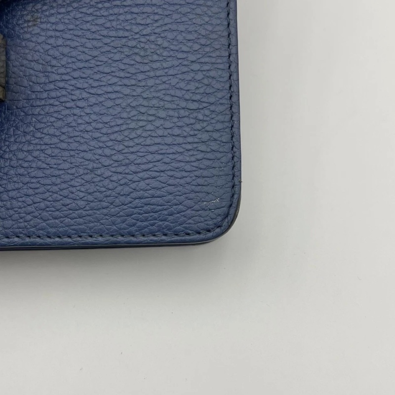 正品 Gucci GG 互扣式裡海藍皮革斜挎小包-11