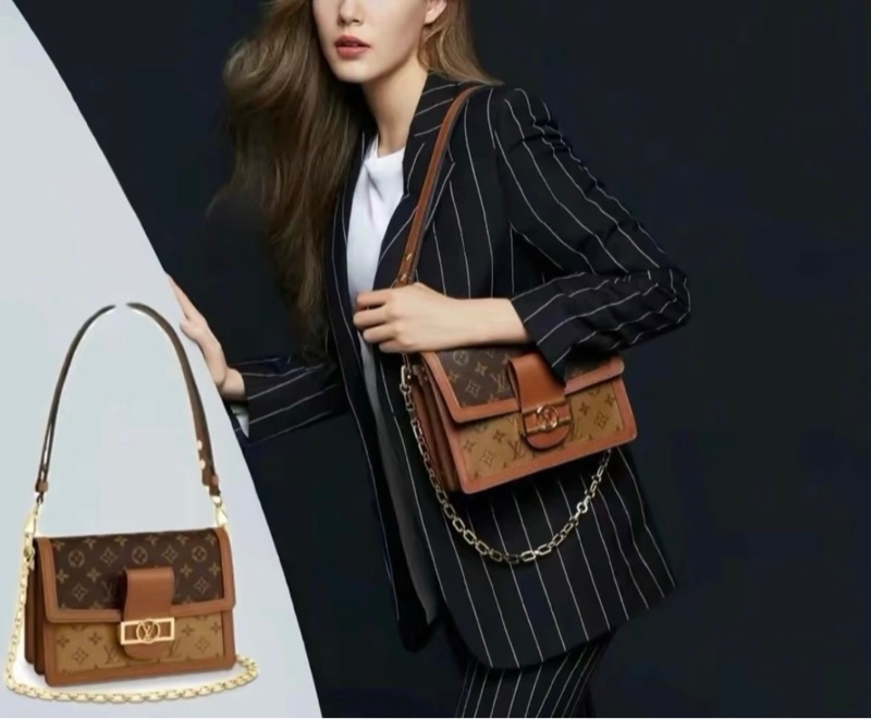 LV達芙妮拼色老花中號包-0