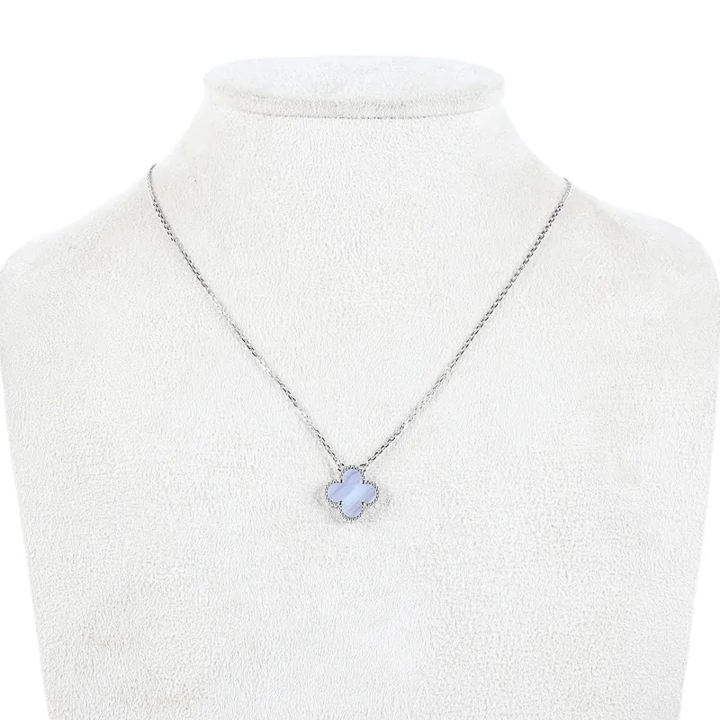 VCA 紫玉髓項鍊 18k白金 梵克雅寶 Van Cleef & Arpels Vintage Alhambra 吊墜-3