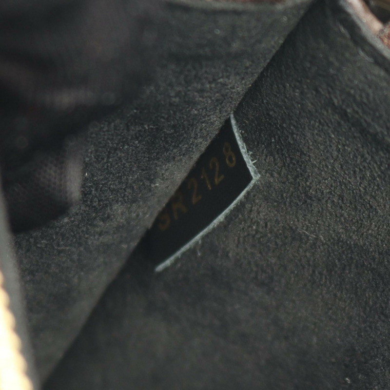 路易威登 (LOUIS VUITTON) 花卉圖案 Monogram 黑色手提包 M43550 PVC 塗層帆布皮革棕色黑色二手女士-4