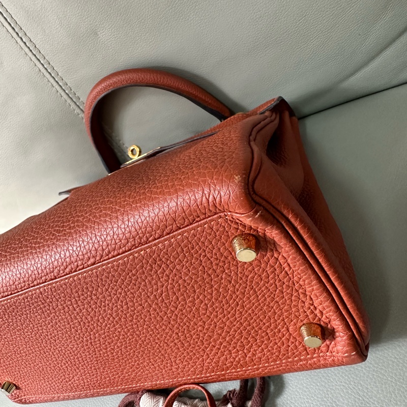 愛馬仕Kelly28 紅色金扣 A刻 保存狀態極佳,五金依舊煥亮如新,-14