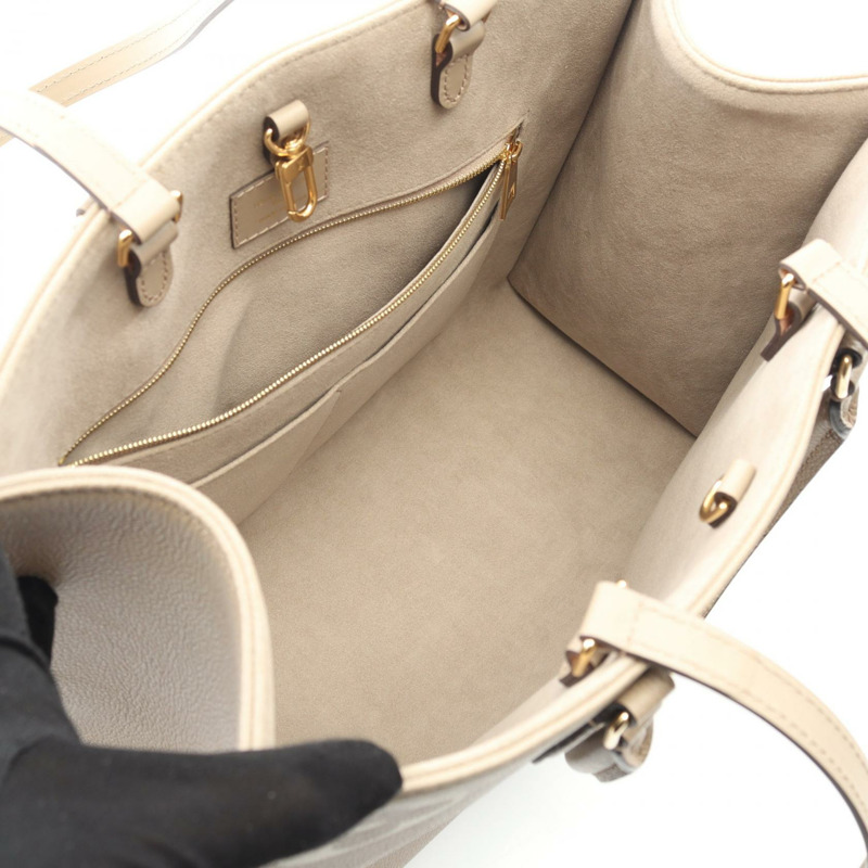 路易威登 On the Go MM 雙色手提包 M45494 Monogram empreinte 米色-2
