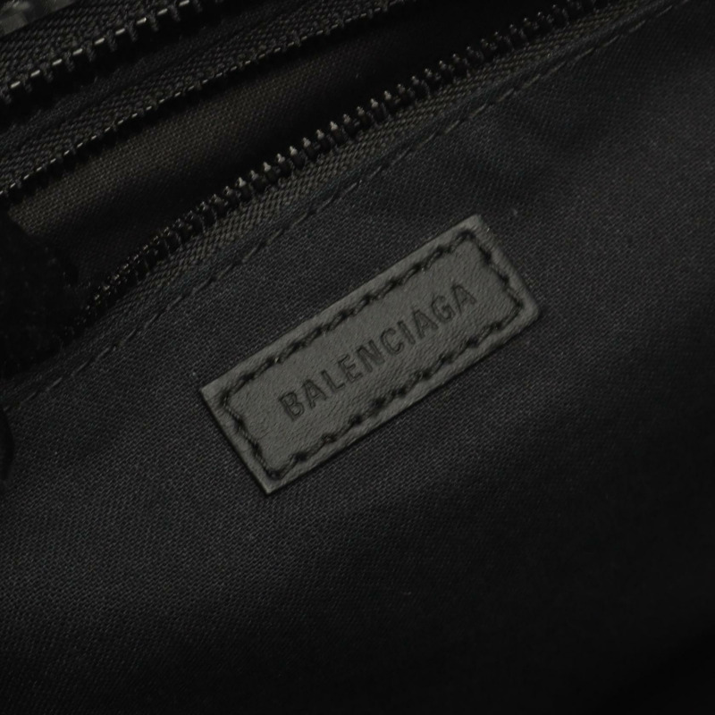 BALENCIAGA Neo Classic City 中型手提包 638470 PVC塗層帆布 黑色 二手 女士-3