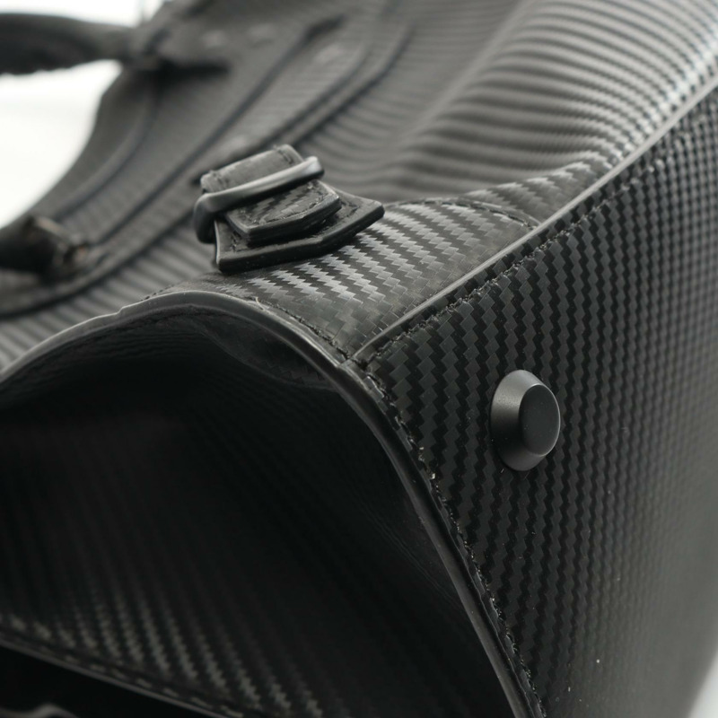 BALENCIAGA Neo Classic City 中型手提包 638470 PVC塗層帆布 黑色 二手 女士-5