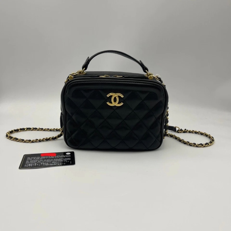 Chanel香奈兒小型經典化妝箱女士單肩包相機包-0