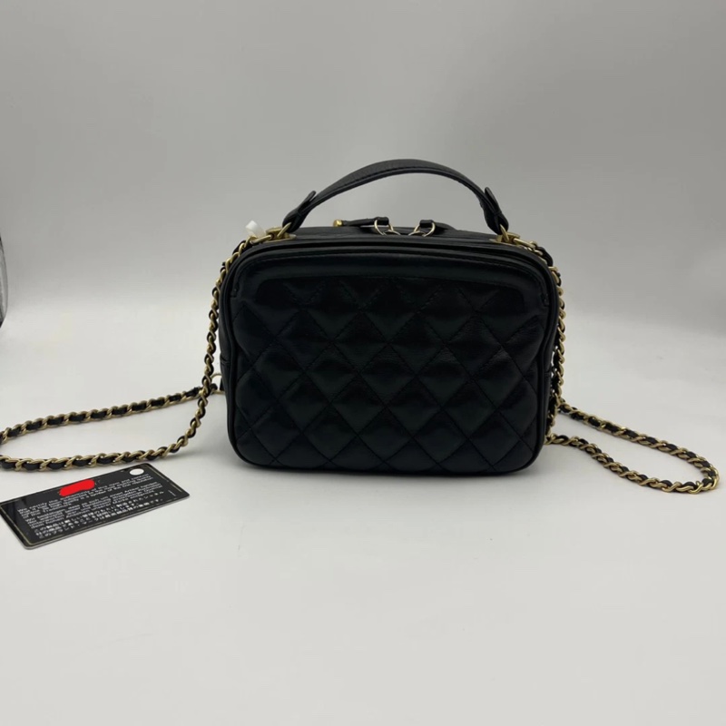 Chanel香奈兒小型經典化妝箱女士單肩包相機包-1