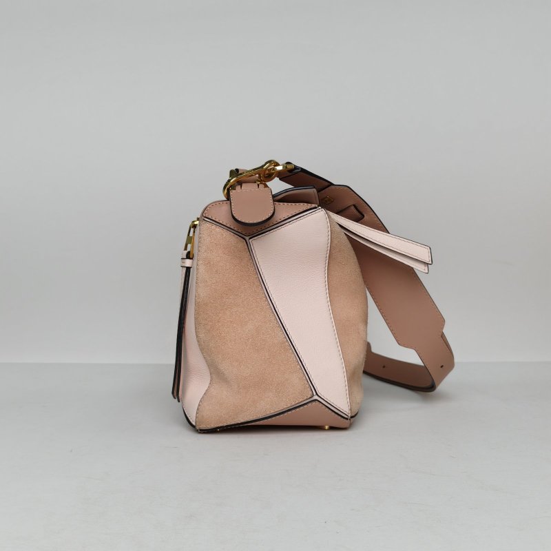 LOEWE Puzzle29幾何包中號拼色牛皮肩背包-3