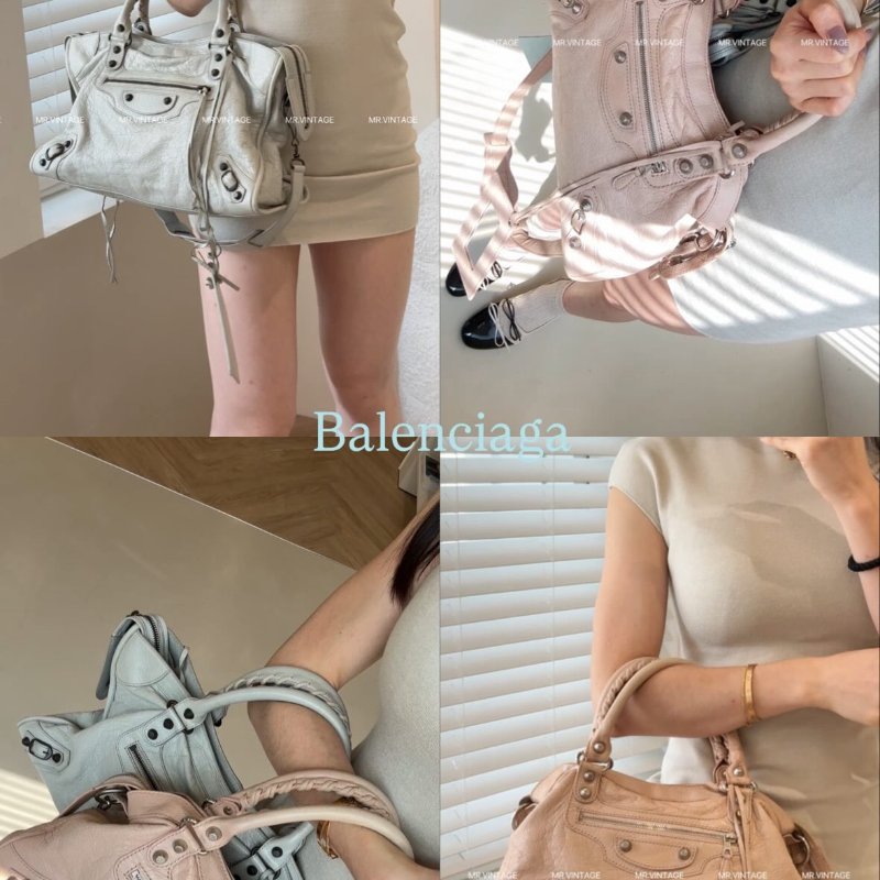 Balenciaga寶寶粉機車包-1