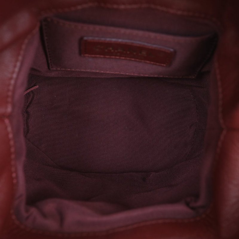 CHANEL 藍色毛呢26開金扣徽章漢堡限量款水桶包肩背包-2