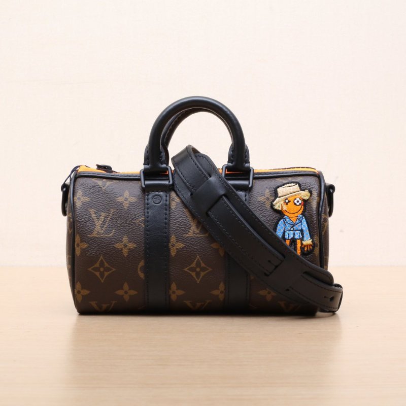 LOUIS VUITTON KEEPALLNano21拼老花牛皮/PVC2021稻草人21牛皮拼PVC肩背包-1