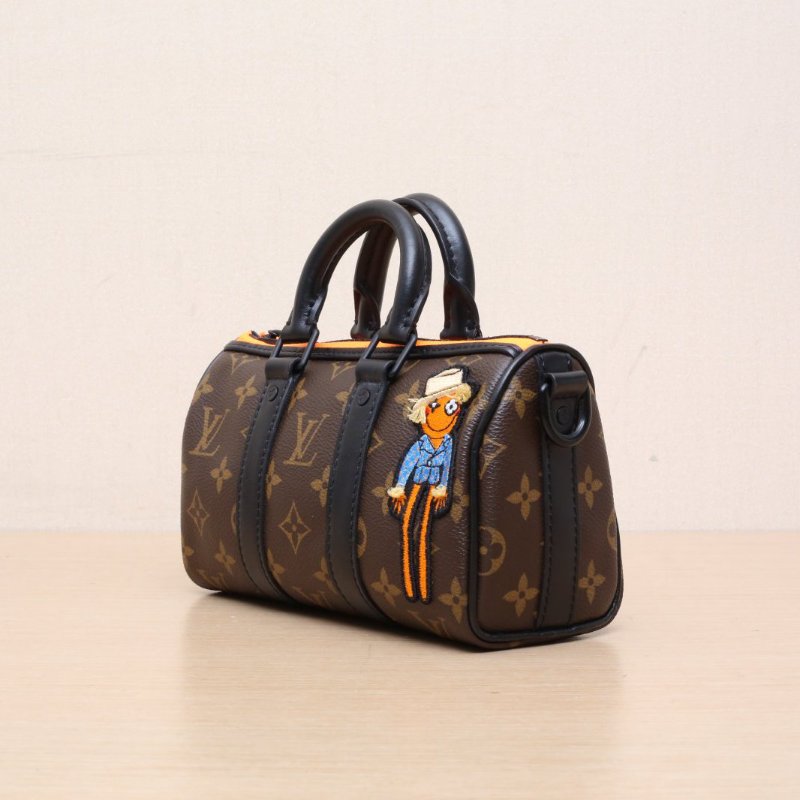 LOUIS VUITTON KEEPALLNano21拼老花牛皮/PVC2021稻草人21牛皮拼PVC肩背包-4