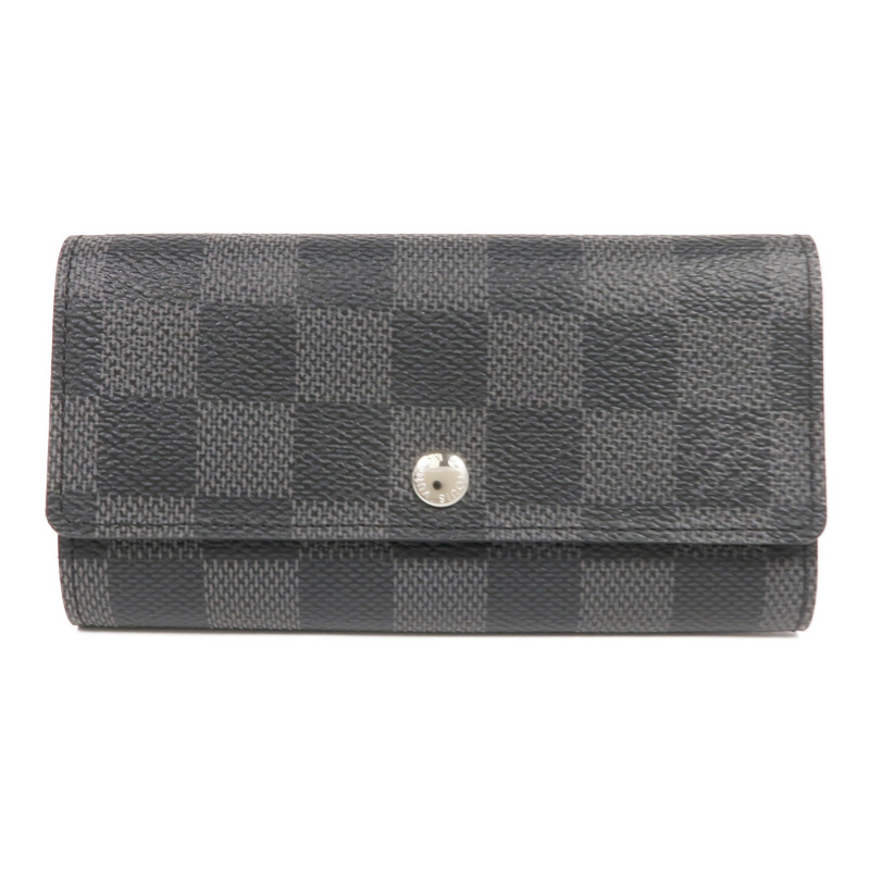 LOUIS VUITTON Damier Graphite Porte Cles Voiture銀扣鎖匙包-0