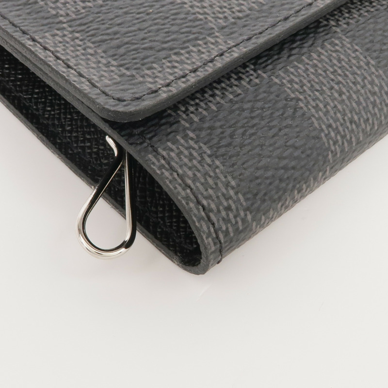 LOUIS VUITTON Damier Graphite Porte Cles Voiture銀扣鎖匙包-7