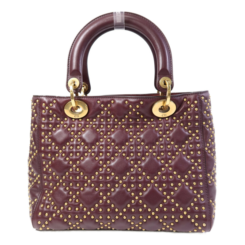 Dior 牛皮皮革Lady Dior金扣手挽肩背兩用袋-1