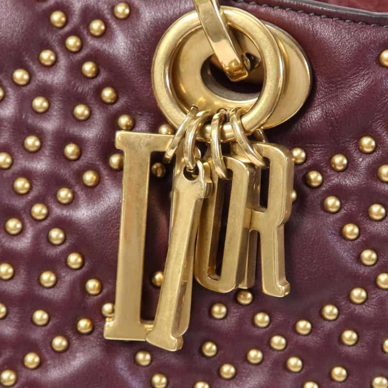 Dior 牛皮皮革Lady Dior金扣手挽肩背兩用袋-8