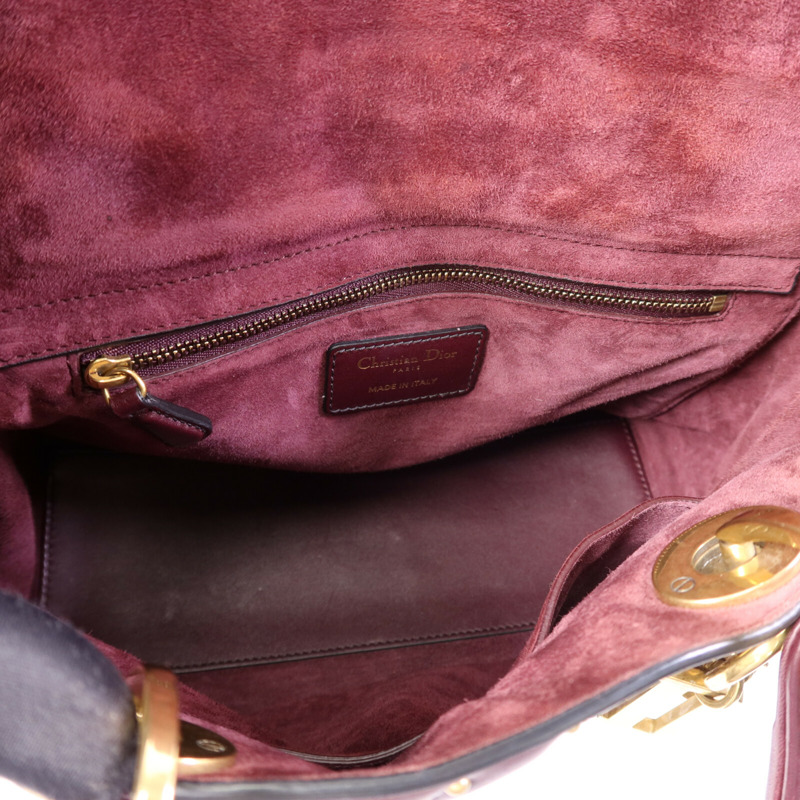 Dior 牛皮皮革Lady Dior金扣手挽肩背兩用袋-10