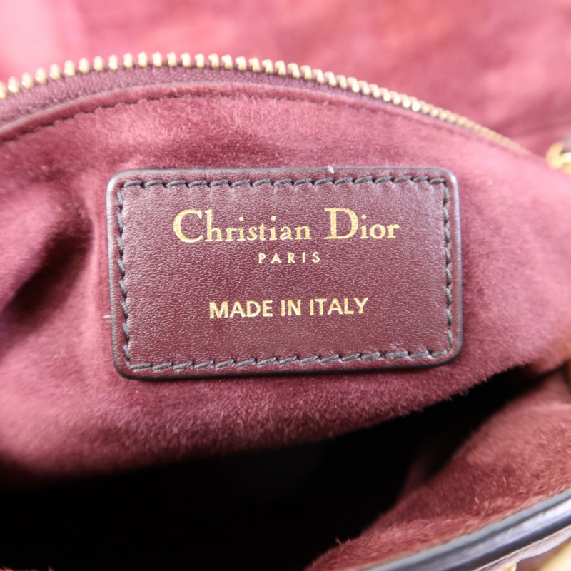 Dior 牛皮皮革Lady Dior金扣手挽肩背兩用袋-11