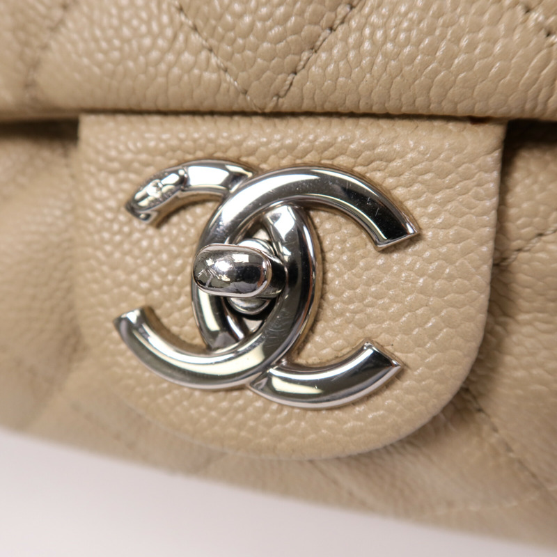 CHANEL 牛皮皮革Easy Jumbo Flap Bag銀扣鏈帶肩背袋-11