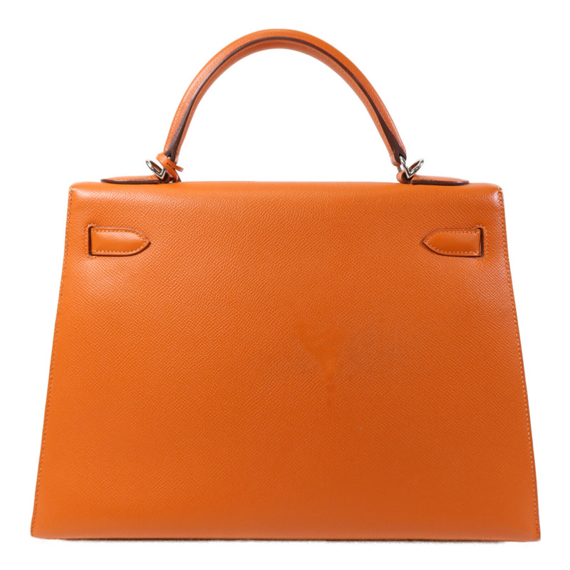 HERMES Epsom皮革Kelly 32手挽肩背兩用袋Orange-1