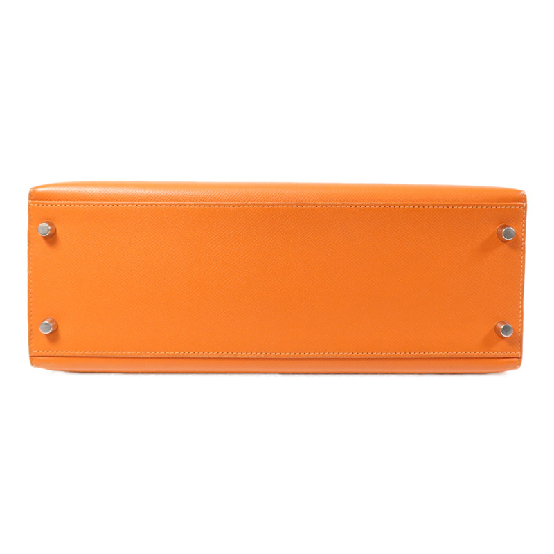 HERMES Epsom皮革Kelly 32手挽肩背兩用袋Orange-3