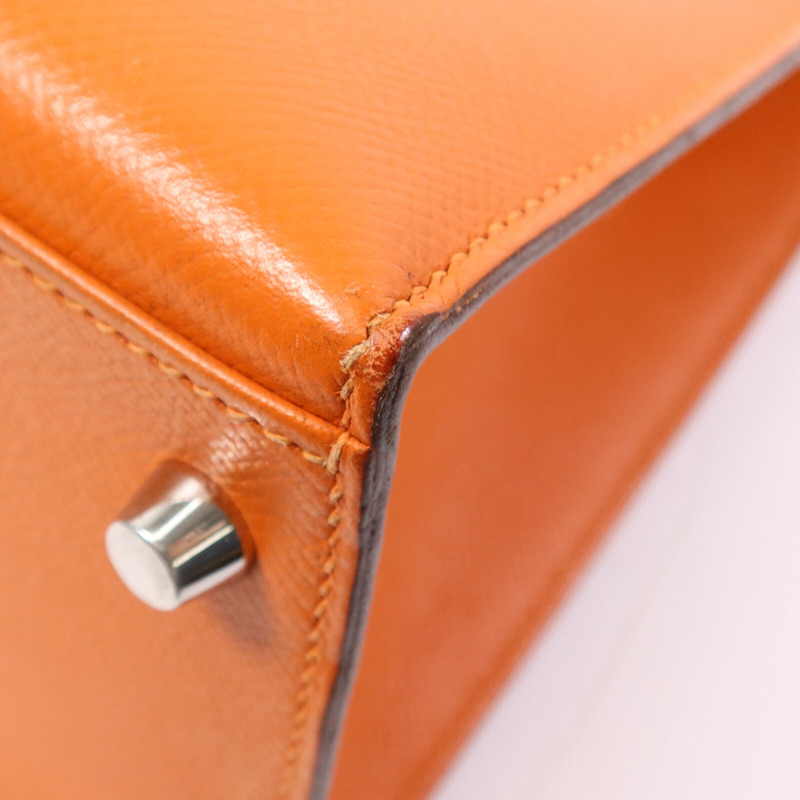 HERMES Epsom皮革Kelly 32手挽肩背兩用袋Orange-8