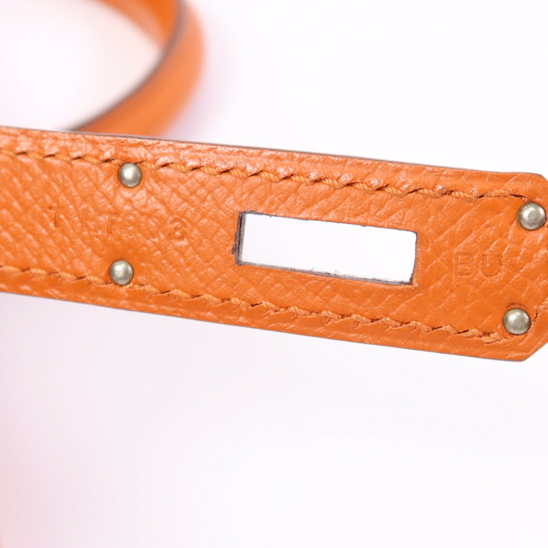 HERMES Epsom皮革Kelly 32手挽肩背兩用袋Orange-13