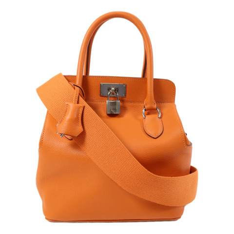 HERMES Evercolor皮革Tool Box 20銀扣手挽肩背兩用袋Feu