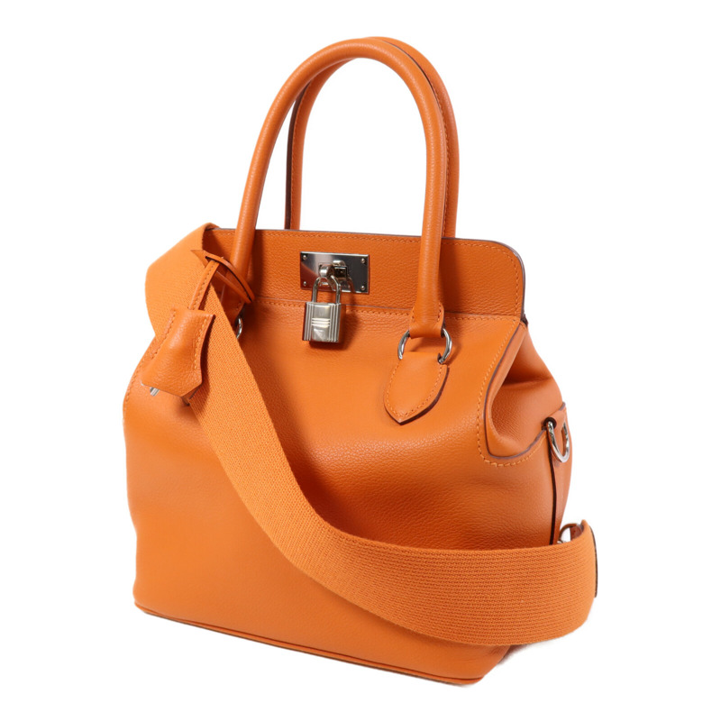 HERMES Evercolor皮革Tool Box 20銀扣手挽肩背兩用袋Feu-2