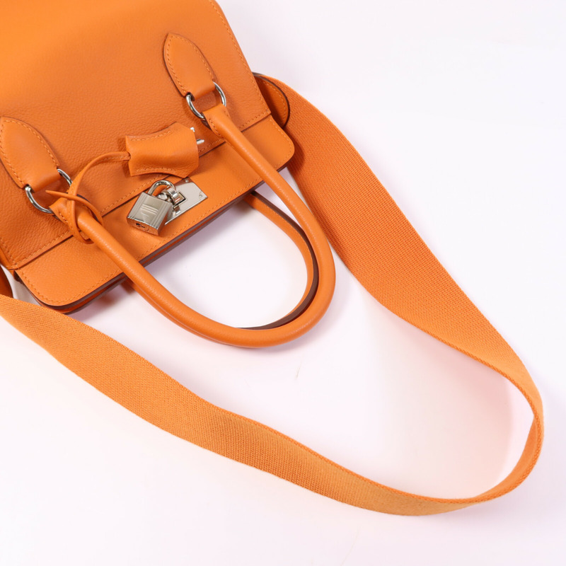 HERMES Evercolor皮革Tool Box 20銀扣手挽肩背兩用袋Feu-5