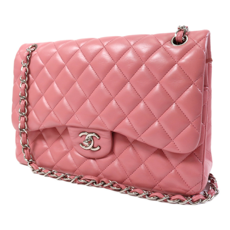 CHANEL 羊皮皮革Large Classic銀扣鏈帶肩背袋-2