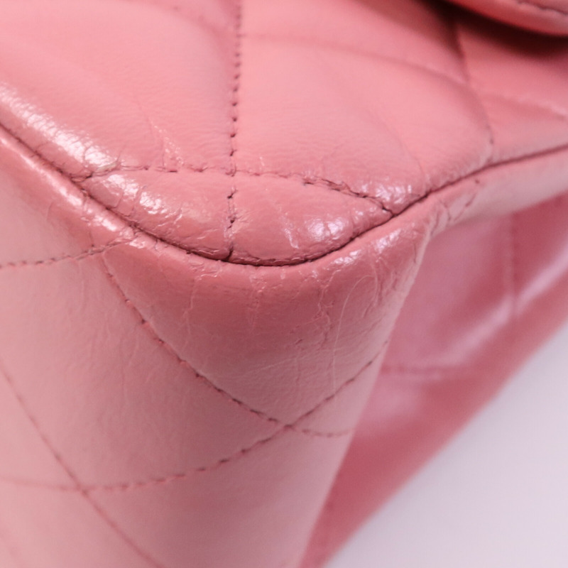 CHANEL 羊皮皮革Large Classic銀扣鏈帶肩背袋-6